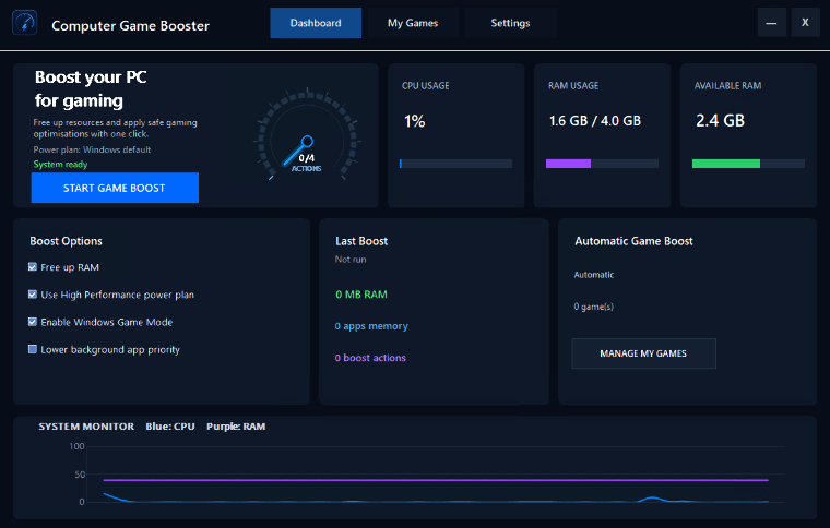 Computer Game Booster